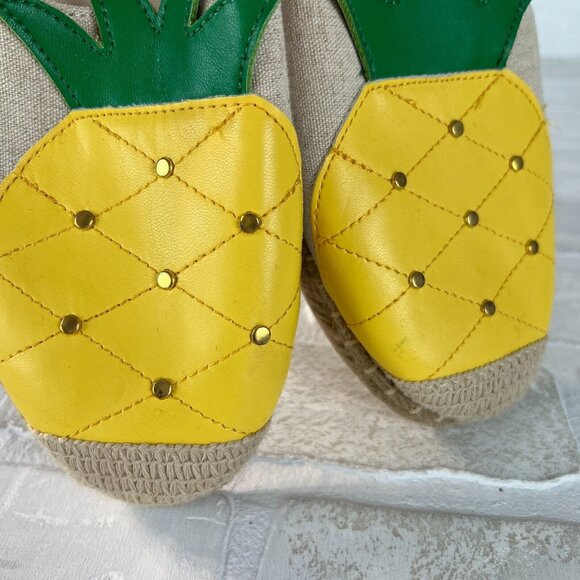 Avon Cushion Walk Espadrille Flats Womens 9 Pineapple Slip On Canvas Casual - Picture 9 of 11